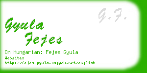 gyula fejes business card